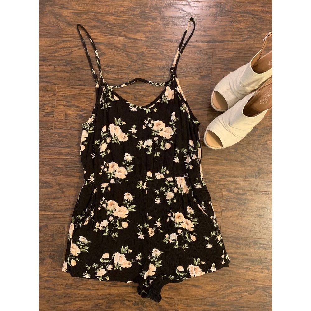 Cute black floral romper